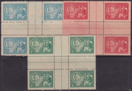 1947-163. CUBA. REPUBLICA 1947 Ed.391-93CH RETIRO DE COMUNICACIONES CENTRO DE HOJA CENTER OF SHEET. MNG NO GUM. - Ungebraucht