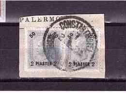 LEVANTE CONSTANTINOPEL  OFFICE  Michel N° 42 X 2  On Piece With Constantinopel Cancellation - Levante-Marken