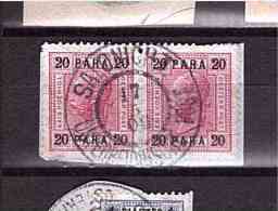 SALONICH I AUSTRIAN FOREIGN OFFICE With Michel N° 44 X 2  On Piece With Salonich I Cancellation - Oriente Austriaco