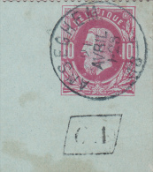 CL Type N° 30 - Anseghem Dubbel UUR 1885 > AVELGHEM - Postbus - CA - Tieghem 3xScan - Cartes-lettres