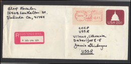 USA 256 EMA Cover Brief Postal History Stamped Stationery Meter Mark Franking Machine - Postal History