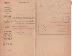 Facture Du Service Téléphonique De ST AUBIN De BLAYE ( Griffe ) Gironde 1925 - Telegraaf-en Telefoonzegels