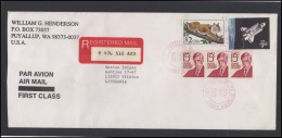 USA 273 Cover Brief Postal History Air Mail Personalities Fauna Animals Space Exploration - Postal History