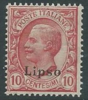 1912 EGEO LIPSO EFFIGIE 10 CENT MNH ** - M54-4 - Ägäis (Lipso)