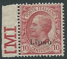 1912 EGEO LIPSO EFFIGIE 10 CENT MNH ** - M54-8 - Egée (Lipso)