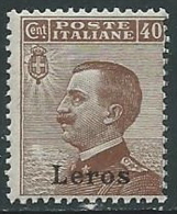 1912 EGEO LERO EFFIGIE 40 CENT MNH ** - M56 - Ägäis (Lero)