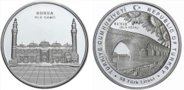 AC - EDIRNE - BURSA COMMEMORATIVE SILVER COIN 2014 TURKEY PROOF UNCIRCULATED - Non Classés