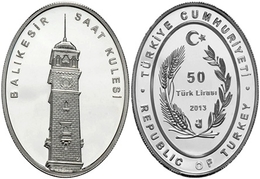 AC - BALIKESIR CLOCK TOWER CLOCK TOWER SERIES # 4 COMMEMORATIVE SILVER COIN TURKEY 2013 PROOF UNCIRCULATED - Ohne Zuordnung