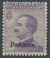 1912 EGEO PATMO EFFIGIE 50 CENT MNH ** - M57 - Egée (Patmo)