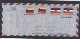 USA 285 Cover Brief Postal History Air Mail Flags United Nations - Marcophilie