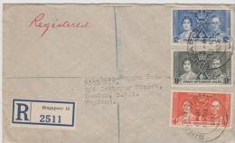 Si038 /  SINGAPUR - , Coronation, Per Einschreiben UK - Singapur (...-1959)