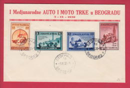 204390 / 3.XI.1939 - I INTERNATIONAL CAR AND MOTORCYCLE RACES IN BELGRADE , Yugoslavia Jugoslawien - FDC
