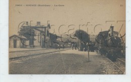 Gourin (56) : Le Train à Vapeur En Gare ùontée Des Voyageurs En 1910 (animée) PF. - Gourin