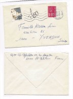 Taxée, France, St-Etienne, Lettre 1977, Marianne 1 F , Taxée à Yverdon Suisse, Timbre 60 Centimes Maisons. - 1971-1976 Marianna Di Béquet