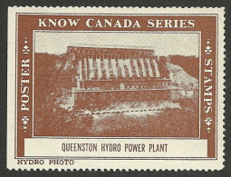 B01-20 CANADA Know Canada Series Poster Stamp Queenston - Werbemarken (Vignetten)