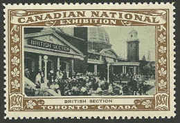 B02-04 CANADA Canadian National Exhibition 1937 Toronto MNH British Section - Local, Strike, Seals & Cinderellas