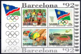 NAMIBIE BF 16  * * ( Cote 4e ) Jo 1992  Football Soccer Fussball Stade Helicoptere Natation Drapeaux Course - Unused Stamps