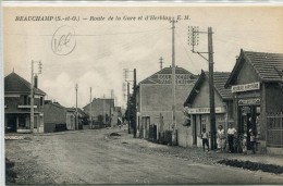 CPA 95  BEAUCHAMPS ROUTE DE A GARE ET D HERBLAY - Beauchamp