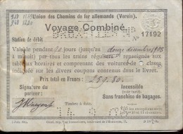 Chemins De Fer Allemands Verein - Omslag Carnet Zonder Biljetten - Voyage Combiné 1903 - Europe