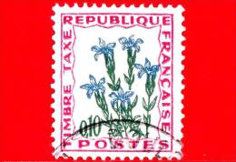 FRANCIA - Usato - 1965 - Fiori - Genziana - Sovrattasse - 0.10 - 1960-.... Oblitérés