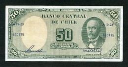 CHILE BILLETES: 50 PESOS 1958-1959: REVERSO MODIFICADO - Chili