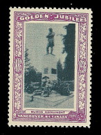 B04-30 CANADA Vancouver Golden Jubilee 1936 MNH 05 Burns Monument - Privaat & Lokale Post