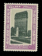 B04-38 CANADA Vancouver Golden Jubilee 1936 MNH 16 Dominion Bank Bldg - Vignette Locali E Private