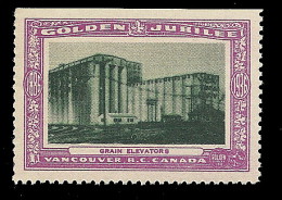 B04-42 CANADA Vancouver Golden Jubilee 1936 MNH 22 Grain Elevators - Vignette Locali E Private