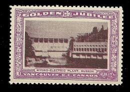 B04-45 CANADA Vancouver Golden Jubilee 1936 MNH 28 Hydro-electric Plant Ruskin - Privaat & Lokale Post