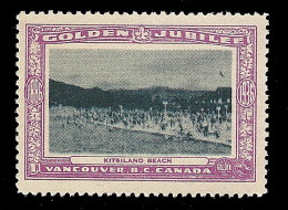 B04-48 CANADA Vancouver Golden Jubilee 1936 MNH 32 Kitsilano Beach - Vignettes Locales Et Privées