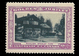 B04-51 CANADA Vancouver Golden Jubilee 1936 MNH 39 Pavilion Stanley Park - Viñetas Locales Y Privadas