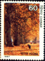 TREES-CHINAR-VALLEY IN KASHMIR-ERROR-INDIA-1987-MNH-B9-165 - Flamingos