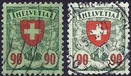 Switzerland 1924 - National Arms ( Mi 194 - YT 208 ) Two Shades Of Color - Plaatfouten