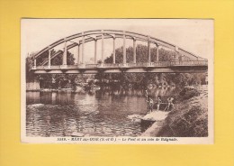 * CPA..dépt 95..MERY Sur OISE  :  Le Pont Et Un Coin De Baignade  : Voir Les 2 Scans - Mery Sur Oise