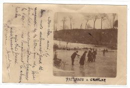 Supposé GROSLAY (95) - CARTE PHOTO - Patinage à Groslay - 1903 - Groslay
