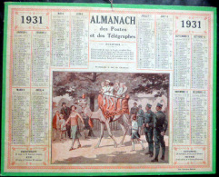 CALENDRIERS DES POSTES PTT 1931 ORIGINAL PROMENADE A DOS DE CHAMEAU - Big : 1921-40