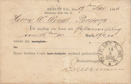 Deutsche Reichspost Postal Stationery Ganzsache PRIVATE Print GÖRLITZER UFER No. 9 BERLIN 1886 Sweden (2 Scans) - Postcards