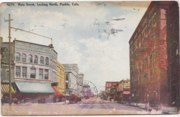 Main Street, Looking North, Pueblo, Colorado, 1910 Used Postcard [16863] - Pueblo