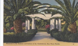 Memorial To The Soldiers And Sailors Of The Confederacy, Key West, Florida, Unused Linen Postcard [16884] - Key West & The Keys