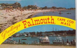 Greetings From Falmouth, Cape Cod, MASS, Unused Postcard [16890] - Cape Cod