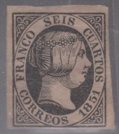 ISABEL II 1851. 6 CUARTOS NUEVO. FALSO. VER - Unused Stamps