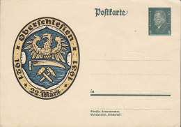 Deutsches Reich Postal Stationery Ganzsache Entier 8 Pf. Ebert OBERSCHLESIEN 1931 - Cartes Postales