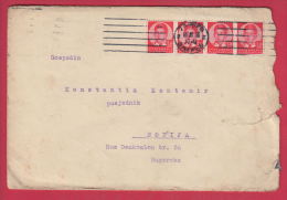 204471 / 1936 -  4 X 1.50 DIN. - King Peter II , ZAGREB CROATIA - SOFIA  , Yugoslavia Jugoslawien - Lettres & Documents