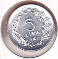 AC - TURKEY 5 LIRA 1982 ALUMINUM UNCIRCULATED - Turquie