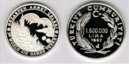 AC - 1st WORLD AIR GAMES COMM SILVER COIN TURKEY 1997 PROOF UNCIRCULATED - Turquie