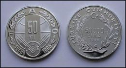 AC - 50th ANNIVERSARY OF FAO COMM SILVER COIN TURKEY 1995 PROOF UNCIRCULATED - Türkei