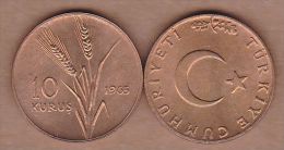 AC - TURKEY 10 KURUS 1965 COPPER UNCIRCULATED COIN - Türkei