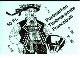 Switzerland Booklet Scott #632a 5c (1); #633b 10c (1); #637a 35c (1); #640b 50c (4) Folk Customs - Carnets