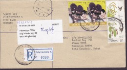 Malaysia Sabah Registered Label KOTA KINABALU 2000 Cover Brief FANØ Denmark Readressed RINGKØBING Movie Making (2 Scans) - Sabah