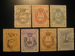 Lot 7 STEMPEL MARKE 20 Ore To 7 Kr All Diff. Revenue Fiscal Tax Postage Due Official Denmark - Fiscale Zegels